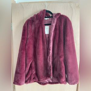 *NWT Style & Co Zip-Front Hooded Faux-Fur Jacket